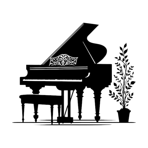 Piano Silhouette vector illustration