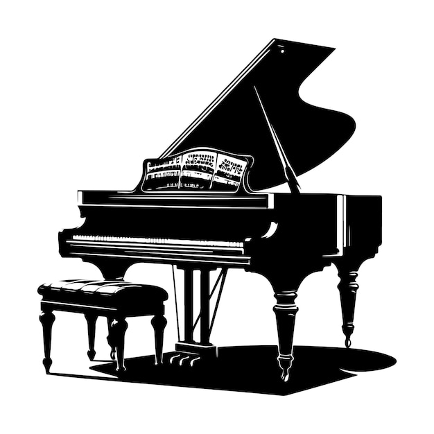 Piano Silhouette vector illustration