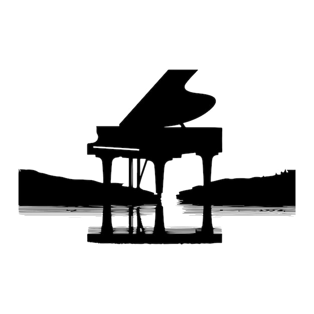 Piano Silhouette vector illustration