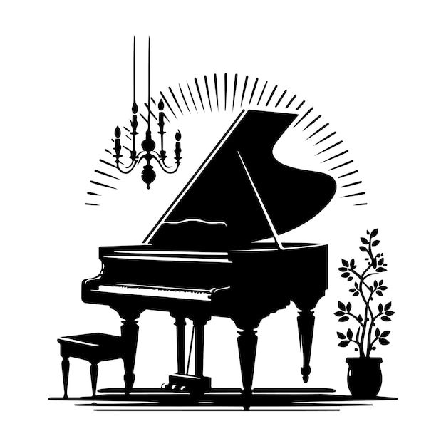 Piano Silhouette vector illustration