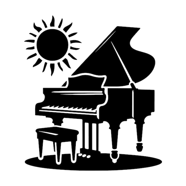 Piano Silhouette vector illustration