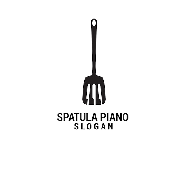 Piano spatula logo icon design template luxury premium vector