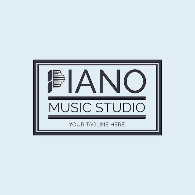 Piano tuts music studio letter logo design template for brand or company and other