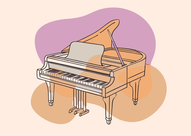 piano vector illustration line circuit