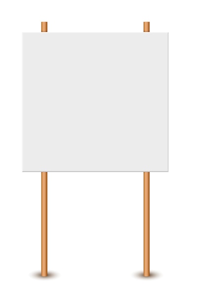 Vector picket sign demonstration banners public transparency protest placard design blank boards with stick