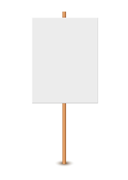 Vector picket sign demonstration banners public transparency protest placard design blank boards with stick