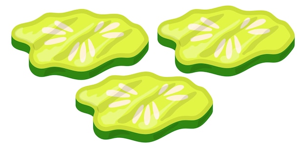 Pickle slices icon Tasty cartoon burger ingredient