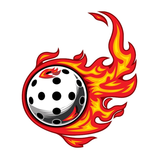 Pickleball on fire Vector illustration