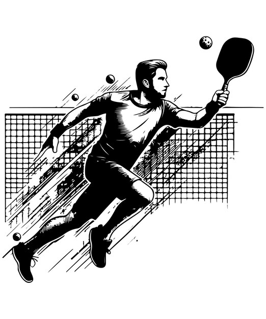 Vector pickleball printable vector illustration