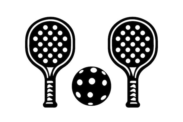 Pickleball Vector Pickleball and Paddle Svg Pickleball Racket Pickleball paddle with ball vector