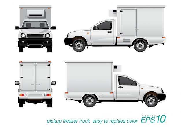 Pickup freezer truck.