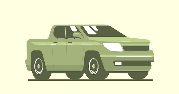 Pickup truck car isolated. Vector flat style illustration.