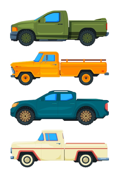 Pickup truck.  transport. Illustrations  automobiles