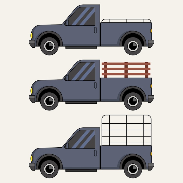 Pickup truck vector art illustration design on white background