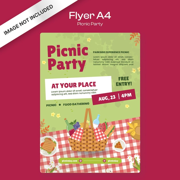 Vector picnic pary flyer template