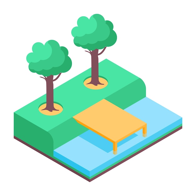 Picnic spot premium isometric illustration