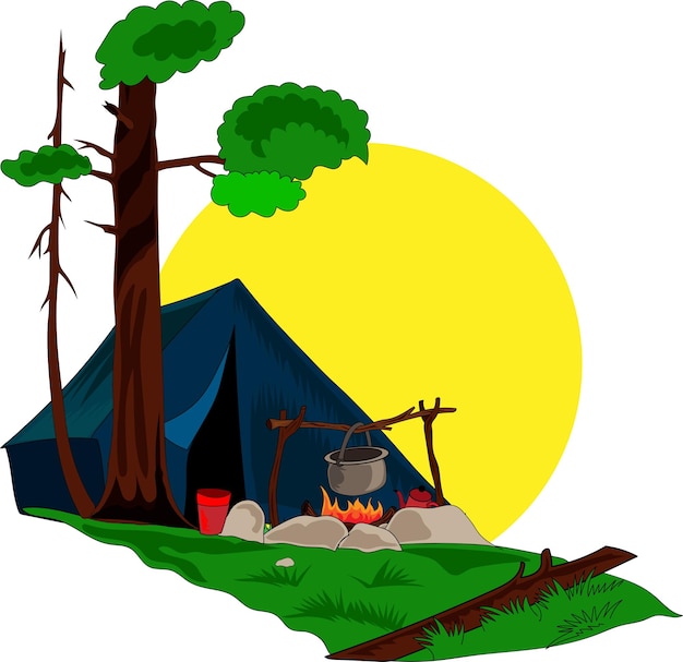 Picnic vector illustration on background