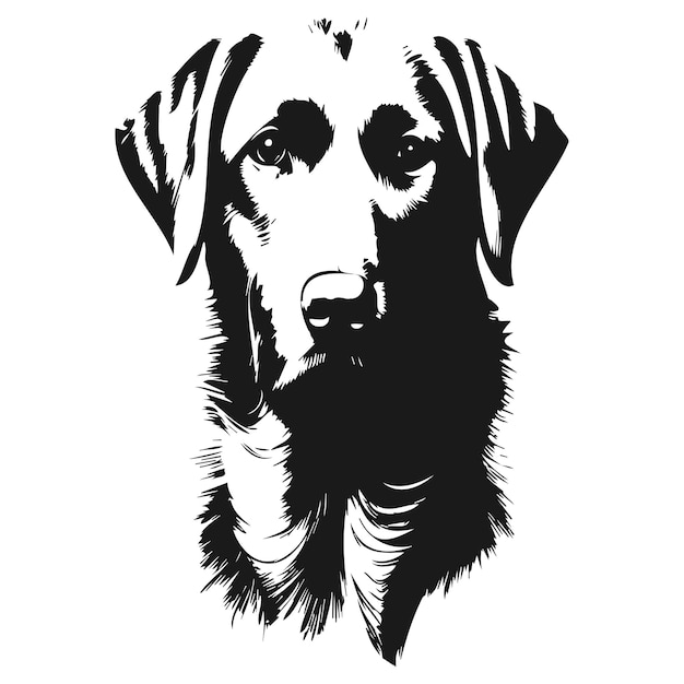 Pics of labradors hand drawn vector black and white