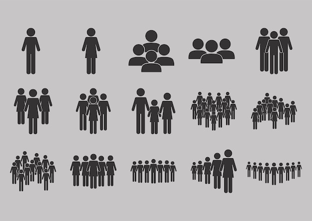 Pictogram people population set