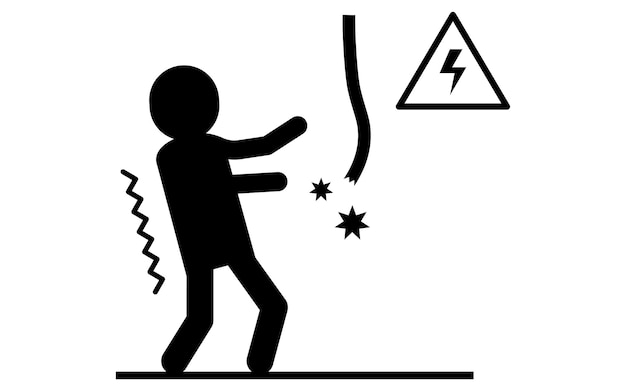 Vector pictograms for electric shock safety signs hazards and warnings