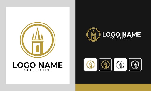 Pictorial logo concept with castle illustration