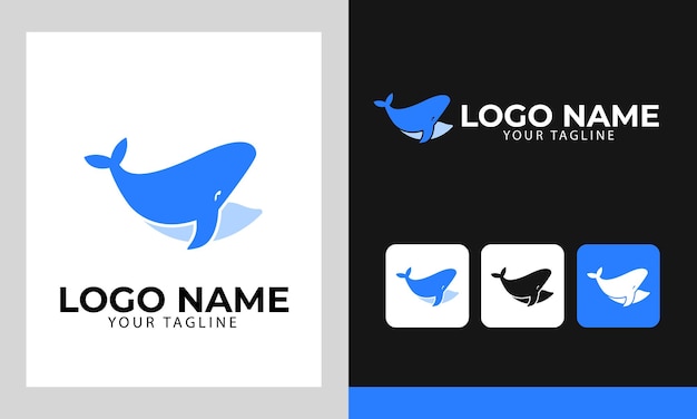 Pictorial logo concept with whales illustration