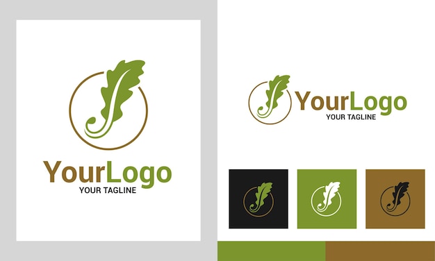 Pictorial logo with a combination of leaves and circles