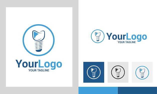 Pictorial logo with a combination of teeth and screws