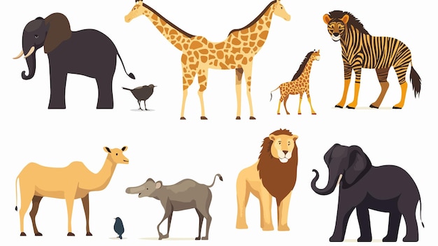 Vector a picture of animals and giraffes with a giraffe and a giraffe