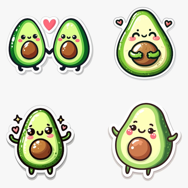 a picture of avocado with a couple of faces with a heart on the top