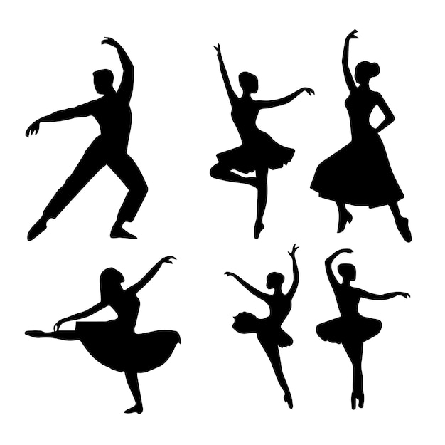 a picture of a ballet dancer vector silhouette design logo