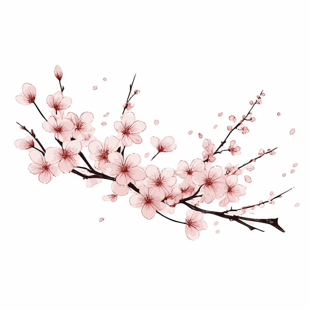 a picture of a branch with pink flowers on it