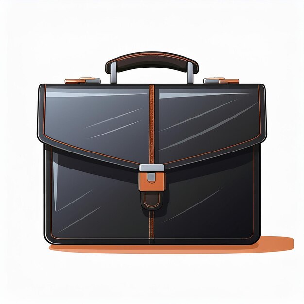 Vector a picture of a briefcase that has a brown leather handle