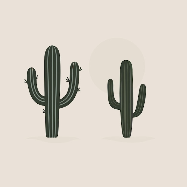 Vector a picture of a cactus and a light brown background