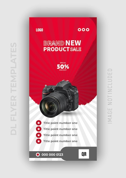 a picture of a camera with a red background that saysnew product