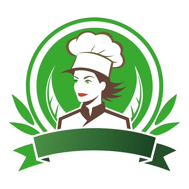 a picture of a chef with a green background with a green border