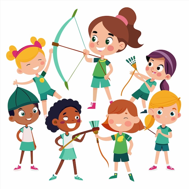 a picture of children with a bow and arrow