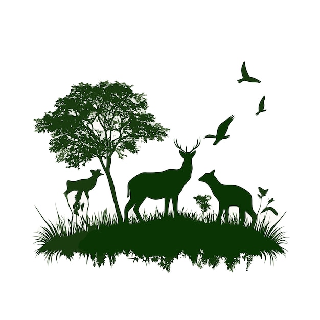 a picture of deer and deer in the grass with the words  wild  on it