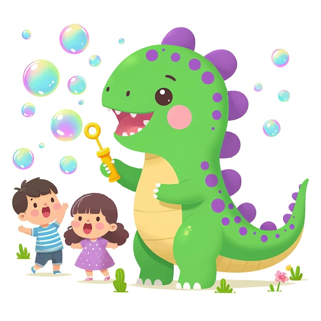 a picture of a dinosaur and a boy playing with a toy