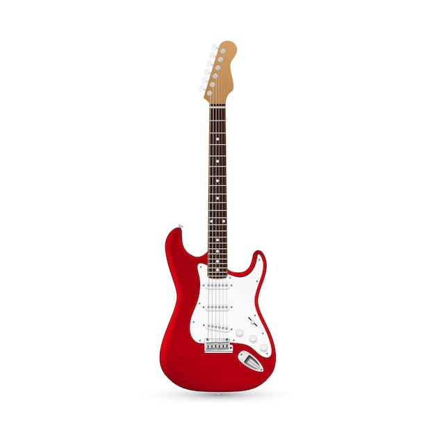 Picture of electric guitar  on white background