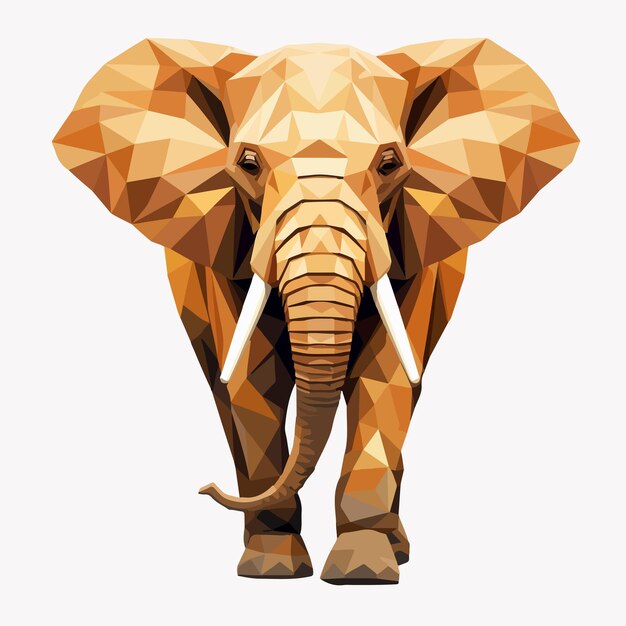 Vector a picture of an elephant with a geometric pattern on it