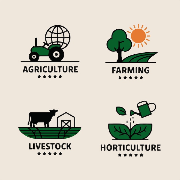 Vector a picture of farm land and farm products