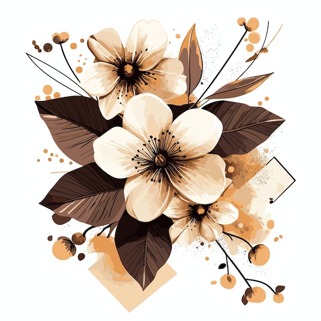 a picture of flowers with brown and white flowers