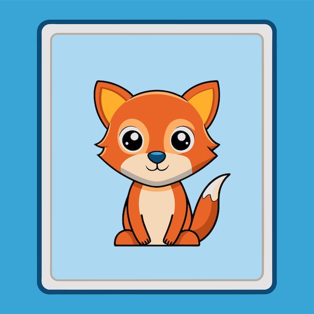 a picture of a fox with a blue background