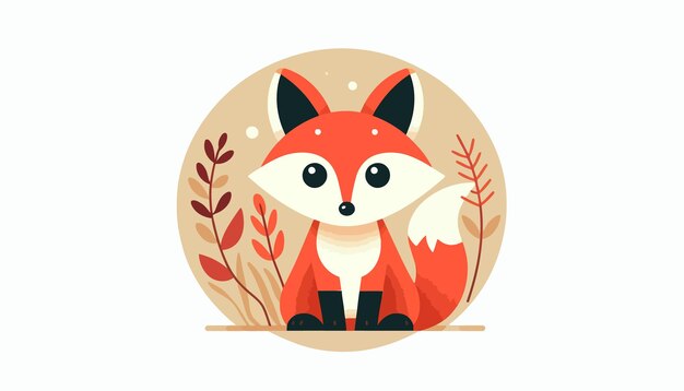 Vector a picture of a fox with a red hat and a red background