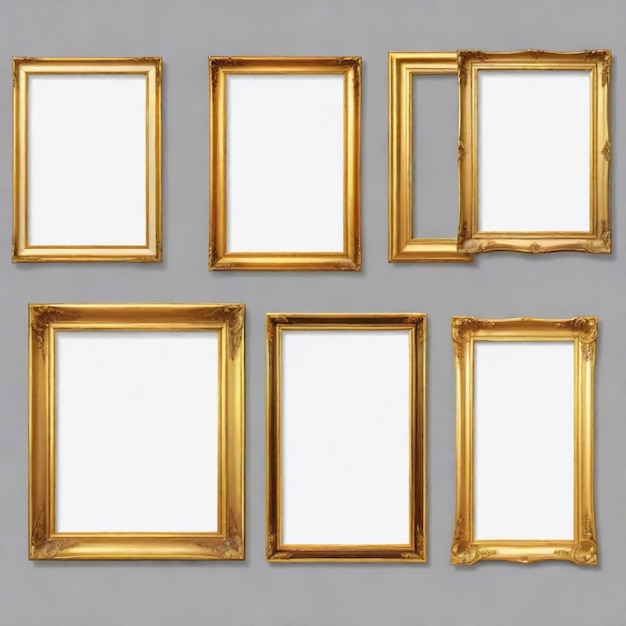 Picture frames vector set White background isolated