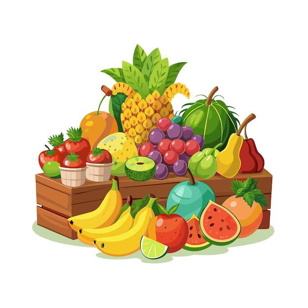 a picture of a fruit stand with fruits and vegetables