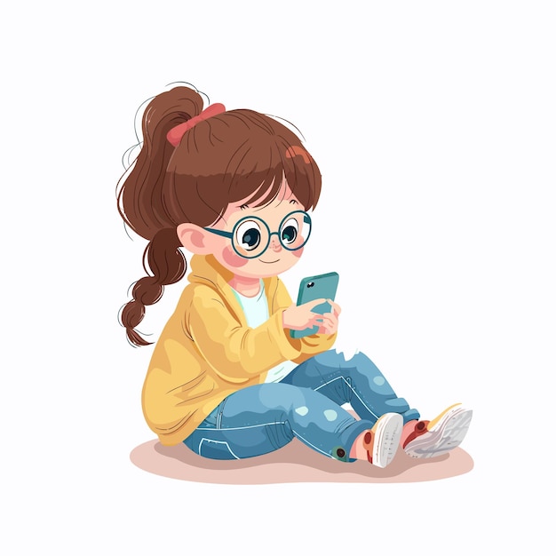 a picture of a girl with a phone in her hand