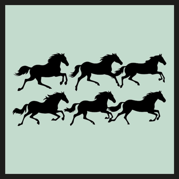 a picture of horses running in the middle of a picture