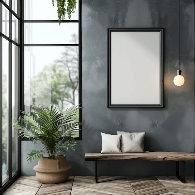 Vector picture identity minimal living pastel canvas furniture up contemporary poster floor photo room ch